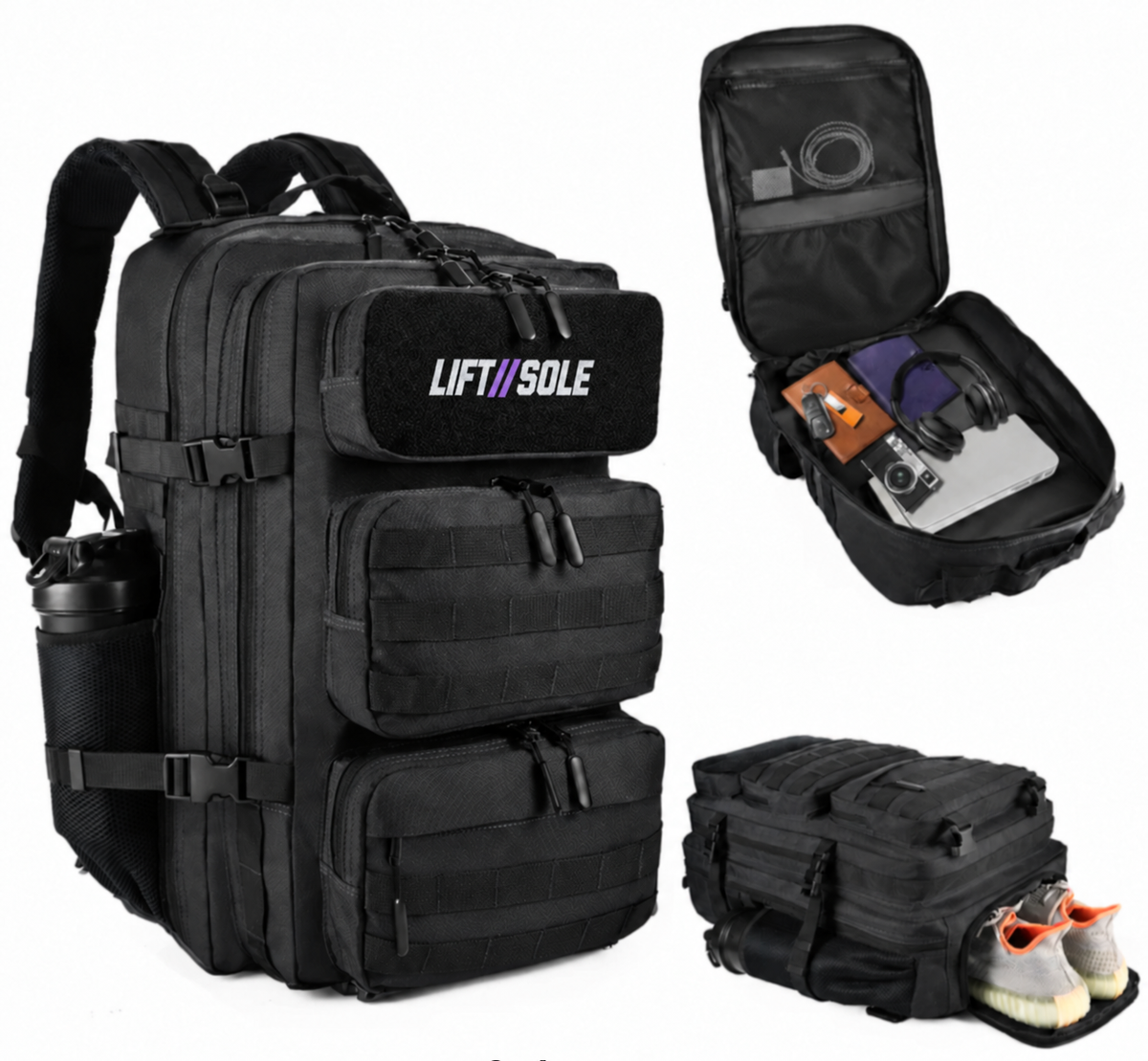 Schwarzer LIFT//SOLE Athlete Backpack mit Logo-Patch